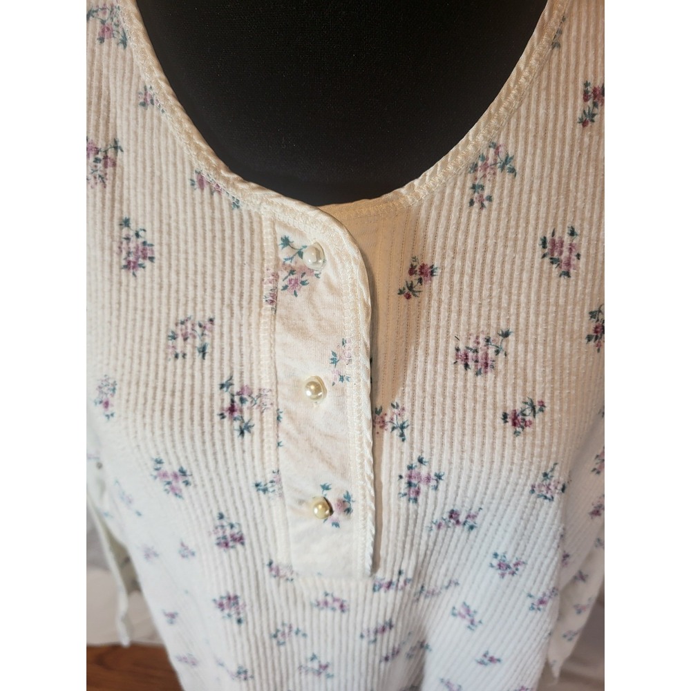 Vintage French Laundry USA White Floral L/S Nightgown Size S - Picture 4 of 7